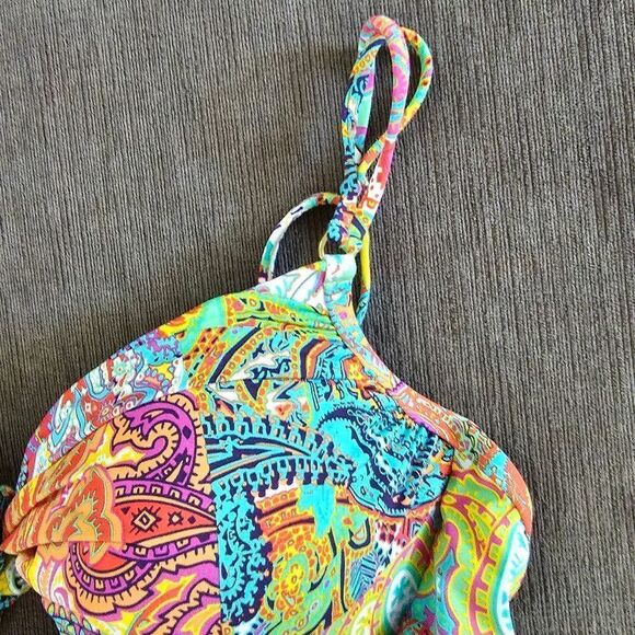 Bleu Rod Beattie Multicolor Paisley padded Bikini Top - Picture 10 of 12